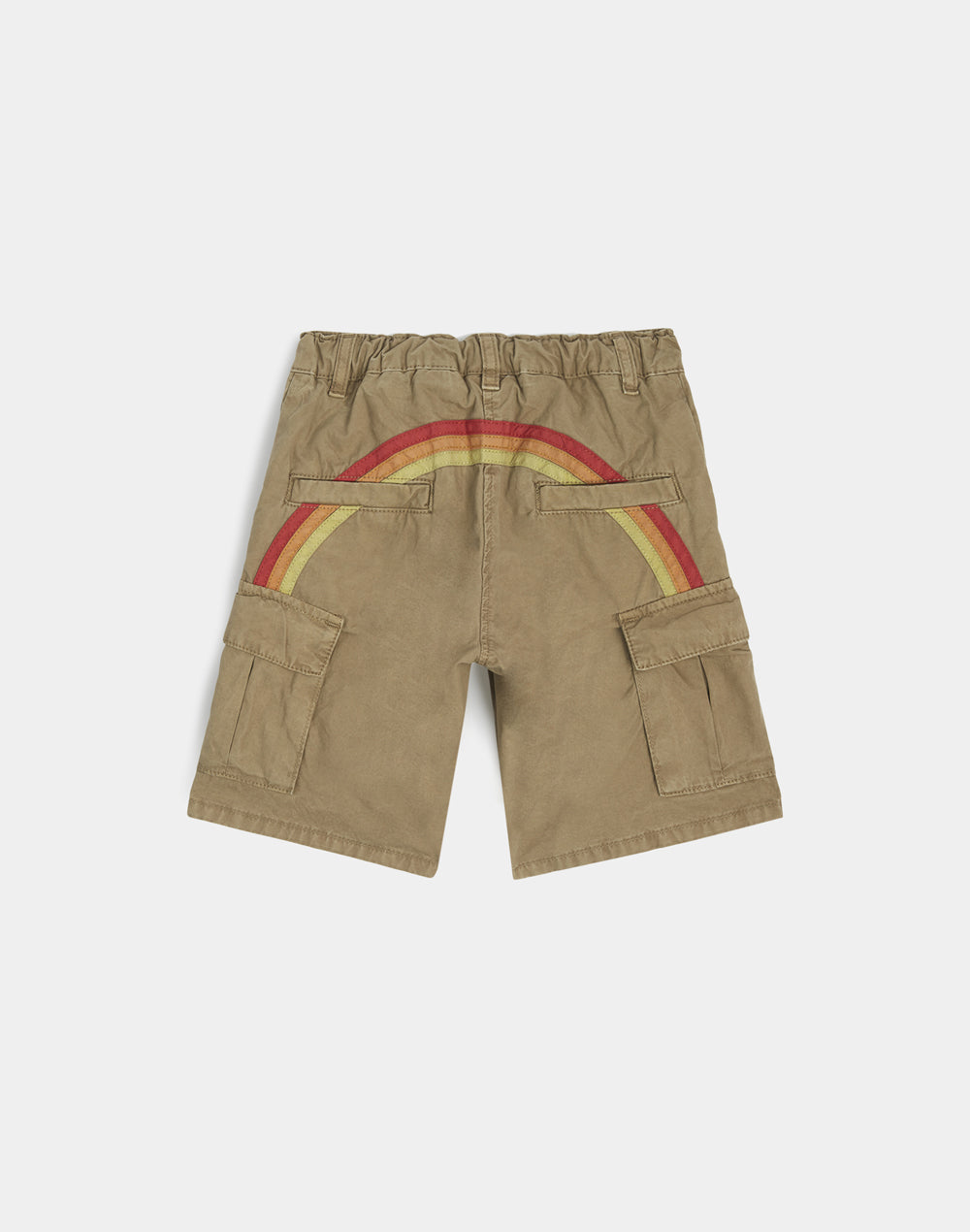 SHORT CARGO EN TISSU GARMENT DYED AVEC ARC-EN-CIEL