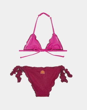 MINI MAGNOLIA BIKINI AVEC HAUT EN TRIANGLE ET SLIP AVEC NŒUDS