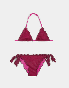 MINI MAGNOLIA BIKINI AVEC HAUT EN TRIANGLE ET SLIP AVEC NŒUDS
