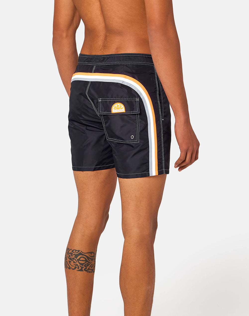 MID-LENGTH SWIM SHORTS WITH A FIXED WAISTBAND