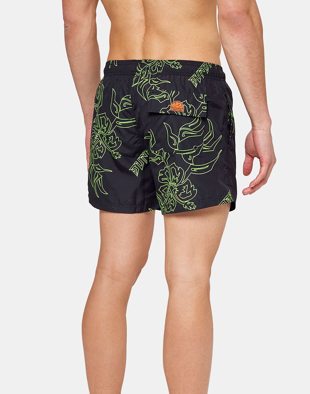 METAL FLOWER PRINT SHORT SWIM SHORTS