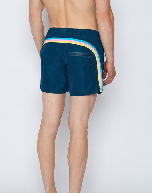 STRETCH WAIST SWIM TRUNKS