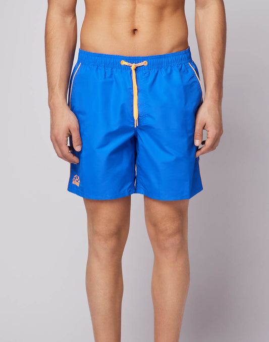 ICONIC TAFFETA STRETCH WAIST MID-LENGTH SWIM TRUNKS