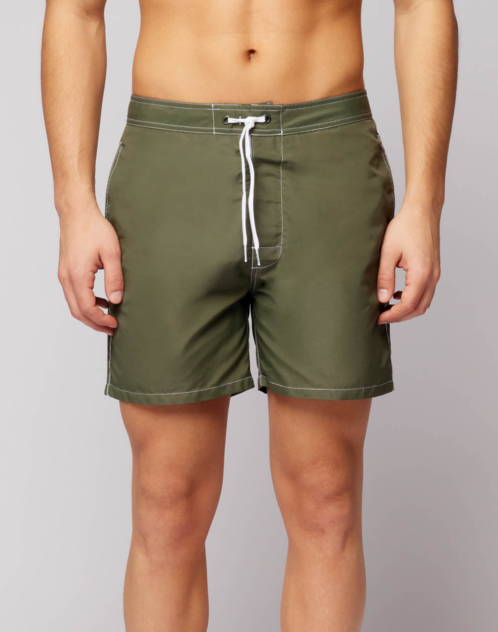 FIXED WAIST MID-LENGTH SWIM SHORTS