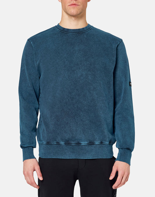 SWEAT-SHIRT DE COTON EN DIAGONALE SURTEINT