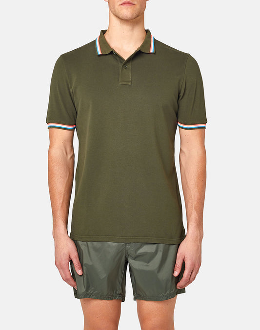 BRICE COTTON PIQUÉ POLO SHIRT WITH TRICOLOUR DETAILS