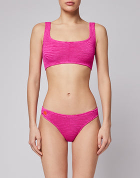 TOP BRA IN EMBOSSED FABRIC
