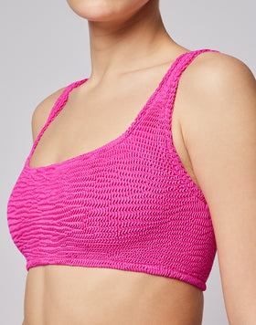 TOP BRA IN EMBOSSED FABRIC