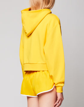 FELPA FULL ZIP CON CAPPUCCIO E STAMPA DEL LOGO