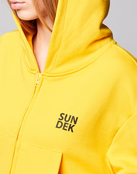 FELPA FULL ZIP CON CAPPUCCIO E STAMPA DEL LOGO